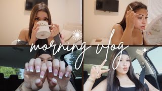 morning vlog || nail appt, gym ...
