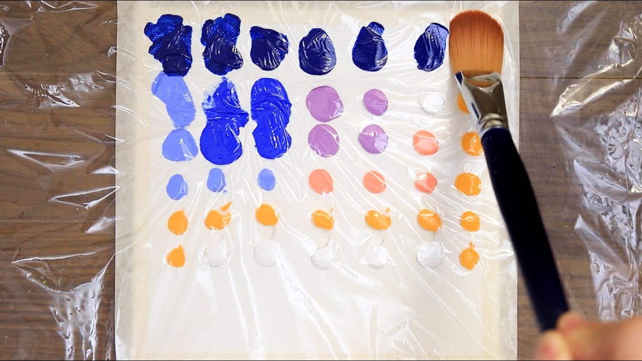 How To Draw Sky With Cling Film-Texture Acrylic Painting on Canvas Step by Step #483 - Serena Art