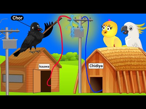 बिजली चोर कौवा | Chor Kauwa Kahani | Chidiya Wala Cartoon | Hindi Cartoon | Chidiya Kauwa New Kahani