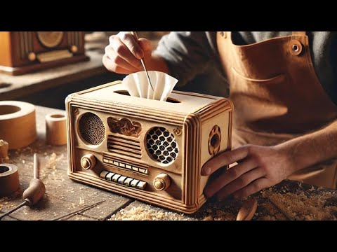 Make A Vintage Radio Inspired Paper Box // DIY Woodworking Craft Ideas