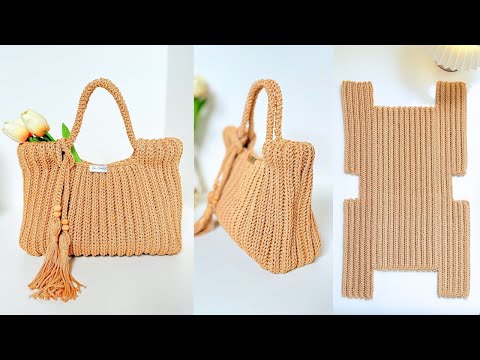 Bolsa de Crochê Novo Modelo FÁCIL | Bolsa Serena Passo a Passo