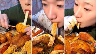 🔥[mukbang]🌶️ Beautiful girl eating fried chicken, cheese hotdog, grilled chicken is so yummy