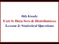 Statistical Questions and Data Analysis