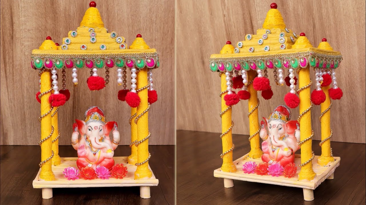 DIY - Newspaper Recycling Temple Making for Home With Newspaper Newspaper Handmade Craft Idea