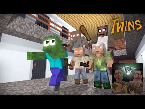 MONSTER MOBS THE TWINS ESCAPE CHALLENGE WITH GRANNY AND GRANDPA MINECRAFT ANIMATION