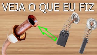 VEJA O QUE EU FIZ COM BUCHA DE CARVÃO DE MOTOR E CONDUITE EM COBRE AR CONDICIONADO QUE IRIAM AO LIXO