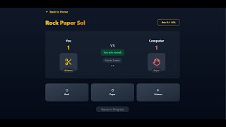 Rock Paper Sol 🟫📃✂️ | Solana-Based Rock Paper Scissors Betting Game