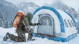 THE MOST CRAZY AND SCARY LIGHTNING STORMS WHILE CAMPING‼️ Camping in the pouring rain, Windstorm.