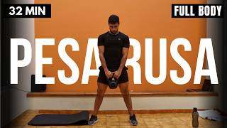 aumentar masa muscular con pesa rusa 🔥 ejercicios kettlebell full body en casa