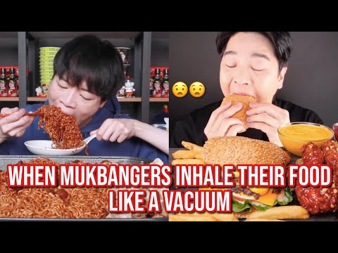 when mukbangers INHALE their food (big bites)
