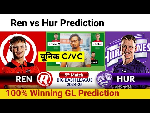 REN vs HUR Prediction,Melbourne Renegades vs Hobart Hurricane  Team,BBL 2024-25