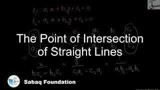 The Point of Intersection of Straight Lines