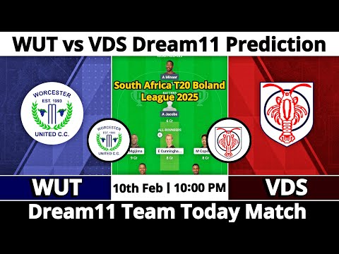 WUT vs VDS Dream11 Prediction | Dream11 Team Of Today Match | Dream11 Prediction Today Match