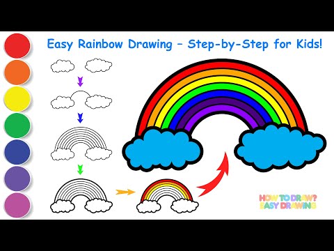 How to Draw a Rainbow Step-by-Step for Kids | Easy Drawing Tutorial