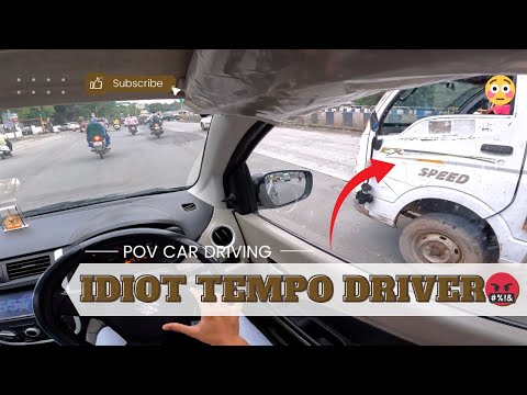 IDIOT TEMPO DRIVER🤬 ON HIGHWAY | POV CAR DRIVING IN CITY TRAFFIC | CLOSE CALL!!!😥