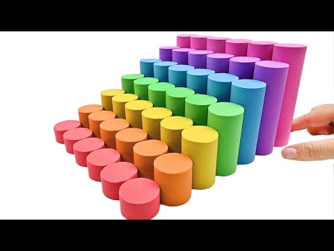 Satisfying Video l Kinetic Sand Stairs from Cylindrical Cutting ASMR #29 Zon Zon