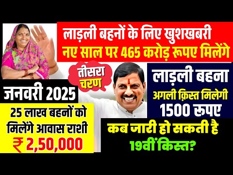 नए साल में लाडली बहनों को मिलेगा ₹1500 | CM Mohan Yadav का बड़ा फैसला | आवास राशि, तीसरा चरण MP NEWS