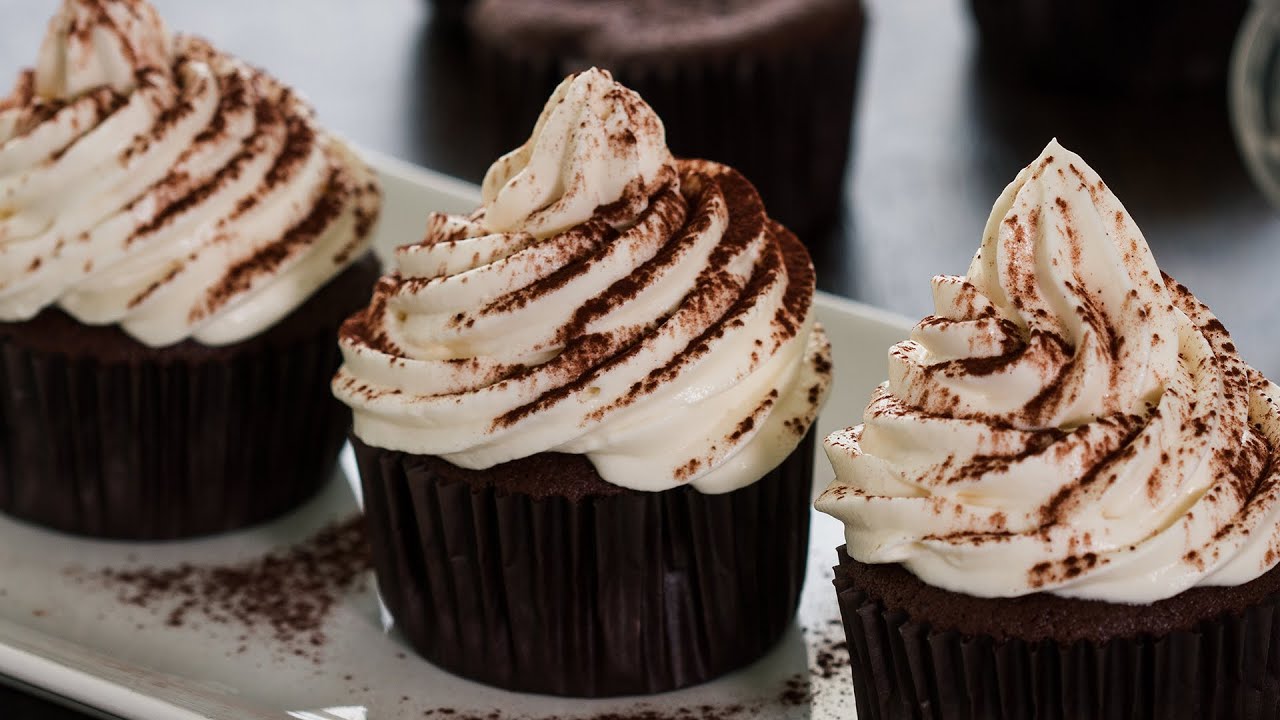 Chocolate Cupcakes with Irish Cream Frosting