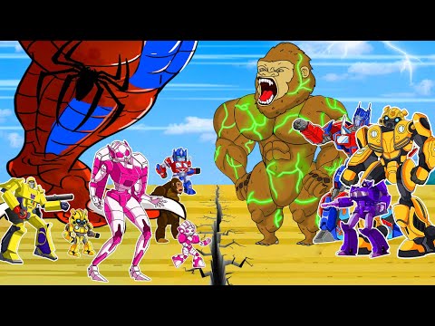 TRANSFORMERS DINOSAURUS GODZILLA vs. TEAM KONG Beasts & Autobot Robot Bumblebee: Who King Monsters?