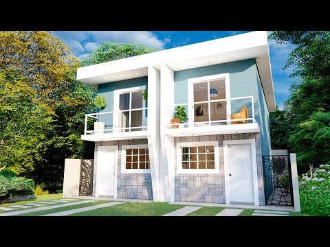 Casa de 4x9 metros con 2 habitaciones | Planos de casas angostas