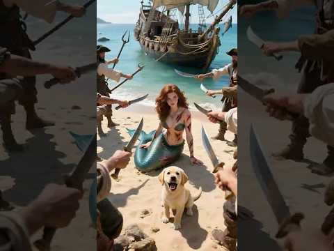 Can the seriously injured mermaid return to the sea with the help of the puppy?