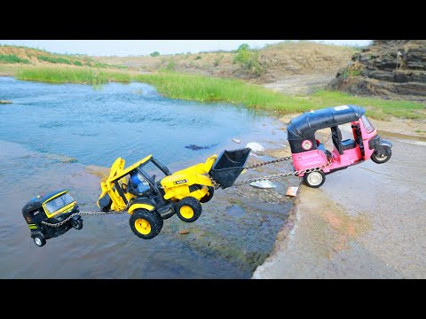 Jcb 3dx CNG Auto Rickshaw Accident Biggest River Pulling Out Bajaj Auto Rickshaw ? Jcb Cartoon Video