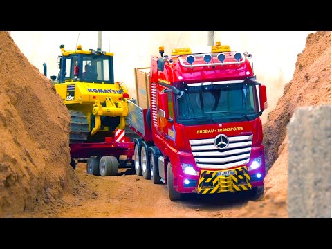 SCALEART SLT MB ACTROS, KOMATSU RC DOZER, FENDT 1050 RC TRACTOR, LIEBHERR 944 RC DIGGER