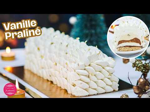 Bûche vanille praliné - Ma plus belle bûche de Noël !!