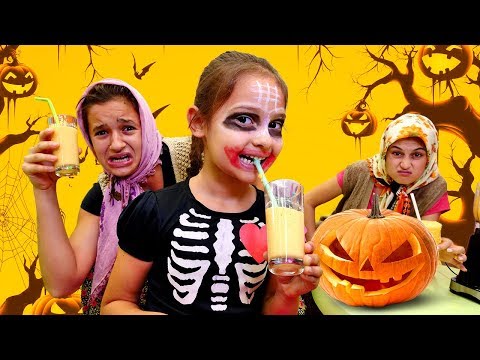 Fındık ailesi. Selin Halloween için hazırlanıyor. Cadılar bayramı için özel  smoothie!