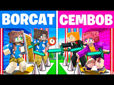 Minecraft'ta EVLİ ÇİFTLER ÖLÜMÜNE SAVAŞIYOR 🤬🥊 (BorCat vs CemBob)