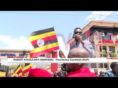 YouTube video thumbnail: Teargas, Gunshots Fired at NUP Candidate Kyagulanyi’s Kawempe Rally
