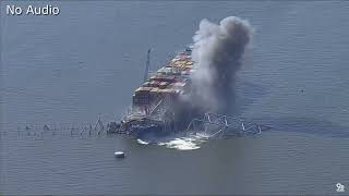 Key Bridge Controlled Demolition (Compilation) - Baltimore