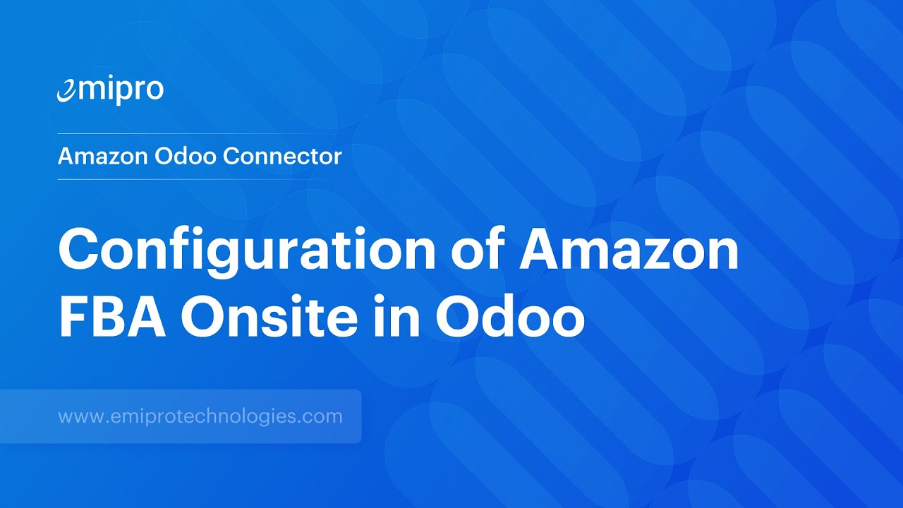 Configuration of Amazon FBA Onsite in Odoo | Amazon Odoo Connector | 3/7/2022

If you have converted your merchant warehouse to Amazon FBA Onsite, then this video will help you to understand all the steps ...