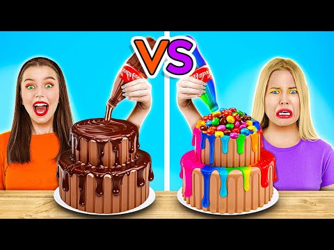 DÉFI DE DÉCORATION DE GÂTEAUX🍰🏆 Recettes de Desserts ! Nourriture Épicée vs Acide par 123 GO! SCHOOL