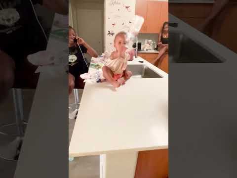 Toddler's Hilarious Water Bottle FLIP! 😂🍼 #shorts #babyfunny #toddlerlife
