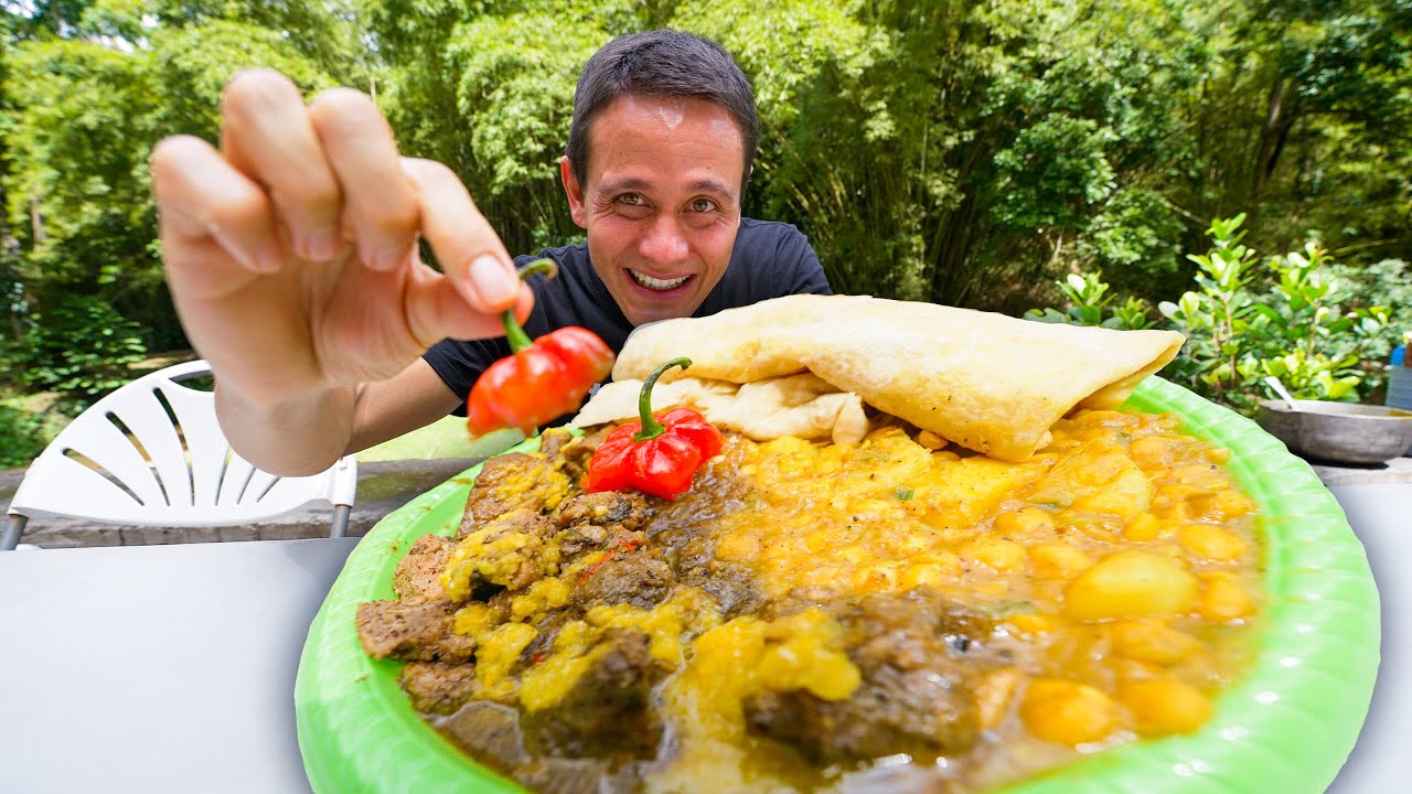 King of Curry Goat & Duck! FAVORITE FOODS in Trinidad & Tobago - Caura River Lime!