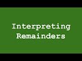 Interpreting Remainders in TEK 4.4H
