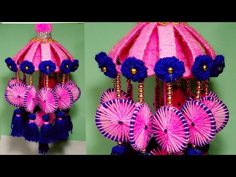 प्लास्टिक बोतल और चूड़ियों से झूमर बनाने का तरीका /DIY MAKE PLASTIC BOTTLE AND BANGELS JHUMER /WOOLEN