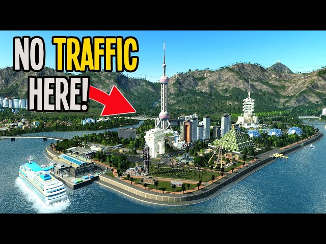 Squashing Traffic with 1000 Buses on a 100 KM Transit Line in Cities Skylines!