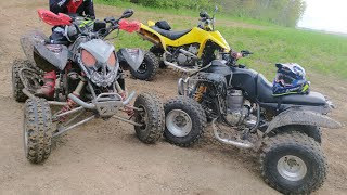 ATV RIDE EDIT : POLARIS 500 OUTLAW, SUZUKI 400 LTZ & HONDA 250 BAROSSA - TRAP MONKEY