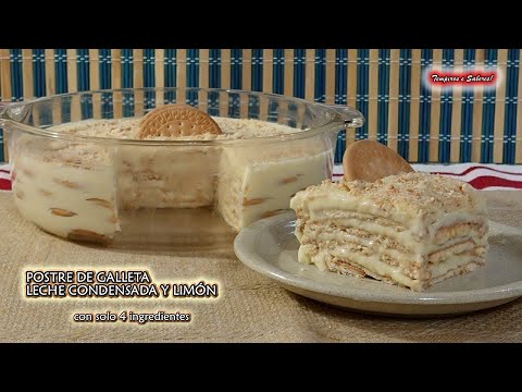 FACIL Y RIQUISIMO POSTRE DE GALLETA CON LECHE CONDENSADA Y LIMÓN SIN HUEVO  y sin cocinar nada