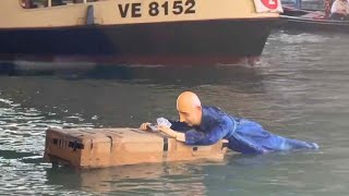 Protestors Launch Life-size Bezos Mannequin Into Venice Canal Ahead of Wedding