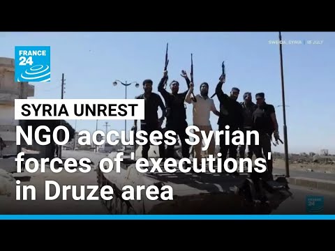 YouTube video thumbnail: Syrian Forces Accused of 'Executions' in Druze Area as Israel Launches Strikes