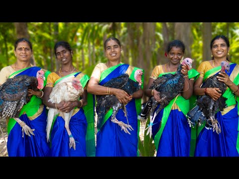 HUNTING GIANT TURKEY AND COOKING | Indian Style Turkey Fry  | Traditional Vaan Kozhi Recipe Cooking