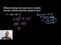 Determining Solutions of Quadratic Equations Using the Discriminant