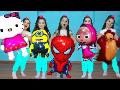 Five Little Babies Jumping On The Bed Anna play with balloon
