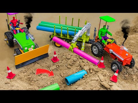 Storms cause water pipes to burst | DIY tractor making mini bulldozer to road repair