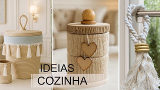 Ideias de artesanato de como fazer cozinha e  barbantes - VEM VER COMO FICOU! DO LIXO AO LUXO