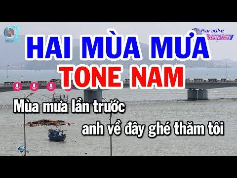 Karaoke Hai Mùa Mưa Tone Nam ( Bm ) Nhạc Sống Beat Mới || Karaoke Đồng Sen