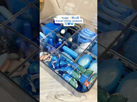 ultimate best blue travel minis restock #asmr #asmrrestock #satisfying #amazonfinds #blue #aesthetic
